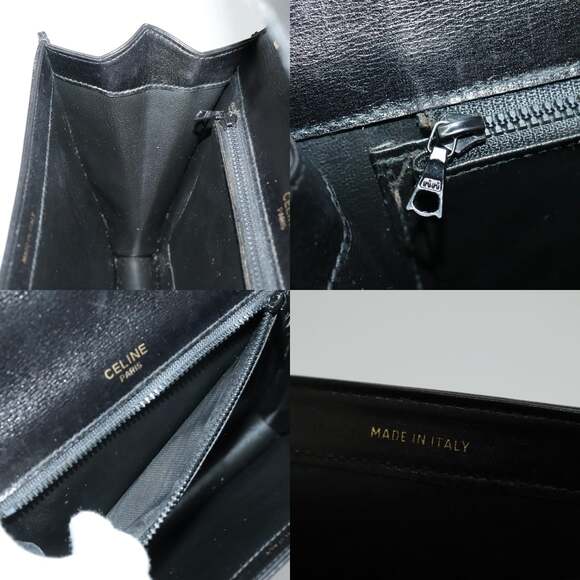 CELINE Shoulder Bag Leather Black Gold - Picture 13 of 13